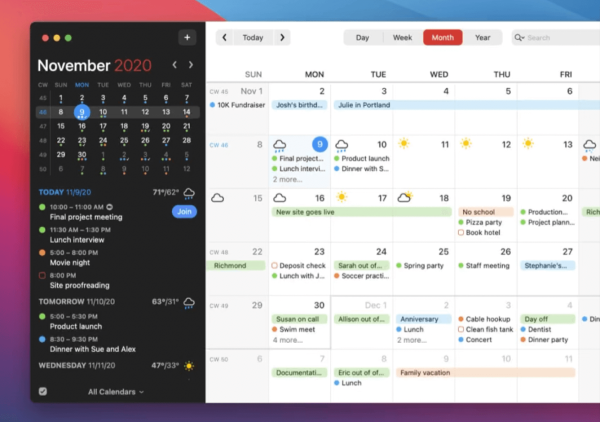 Kalendárová aplikácia Fantastical.